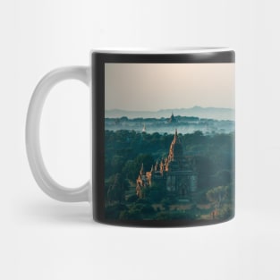 Morning Fog at Bagan Pagodas (Myanmar, Burma) Mug